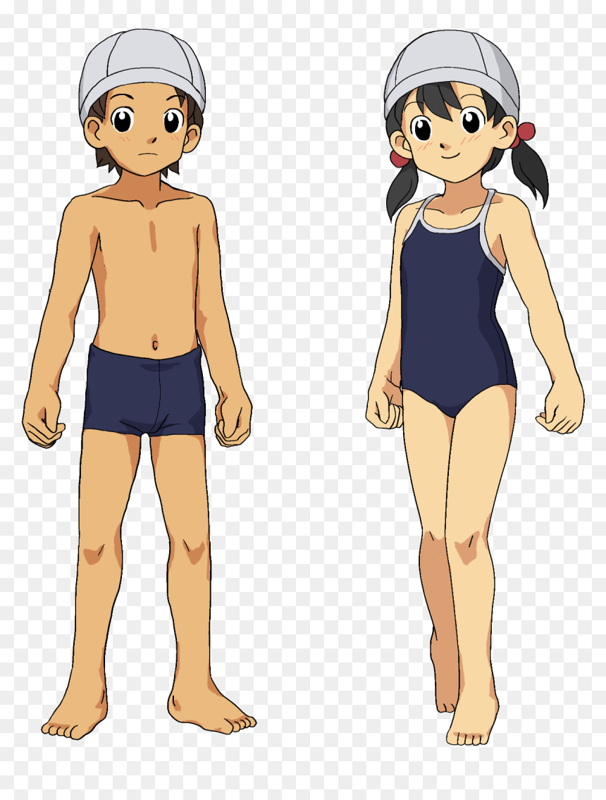 ชุด ว่า ย น้ำ การ์ตูน, HD Png Download - school kids png