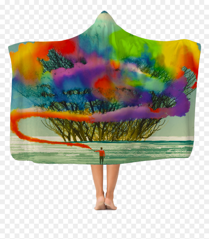 Man Draws Abstract Tree With Colourful Smoke Flare - Benq Pd2720u, HD Png Download - colourful smoke png