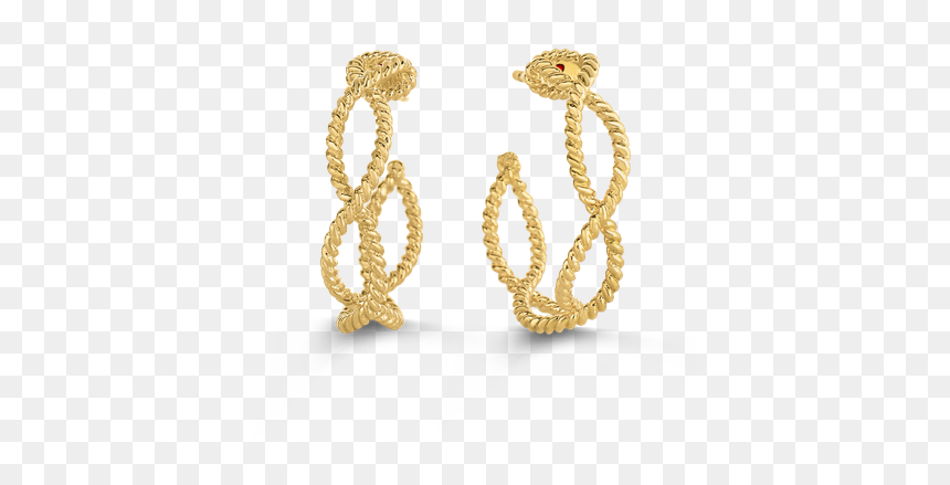 Roberto Coin Hoop Earrings - Earrings, HD Png Download - hoop earrings png