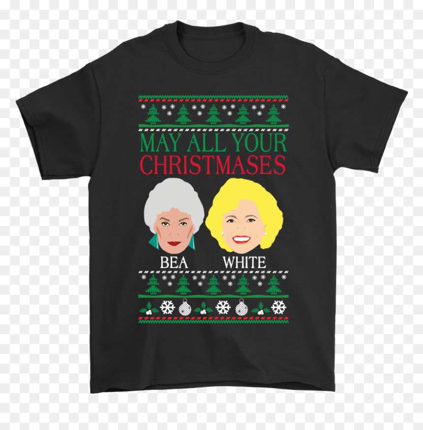 May All Your Christmases Bea White Golden Girls Shirts - Half Spiderman Half Deadpool, HD Png Download - golden girls png