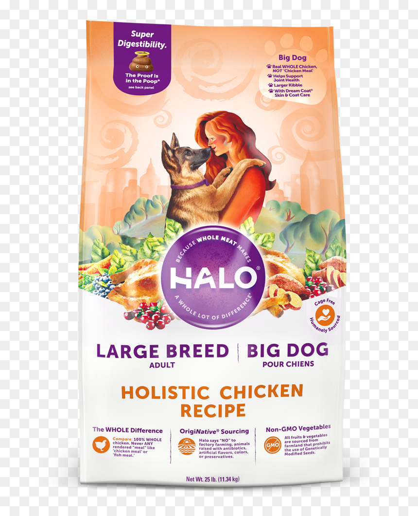 Large Breed Dog Food - Halo Dog Food, HD Png Download - dog food png