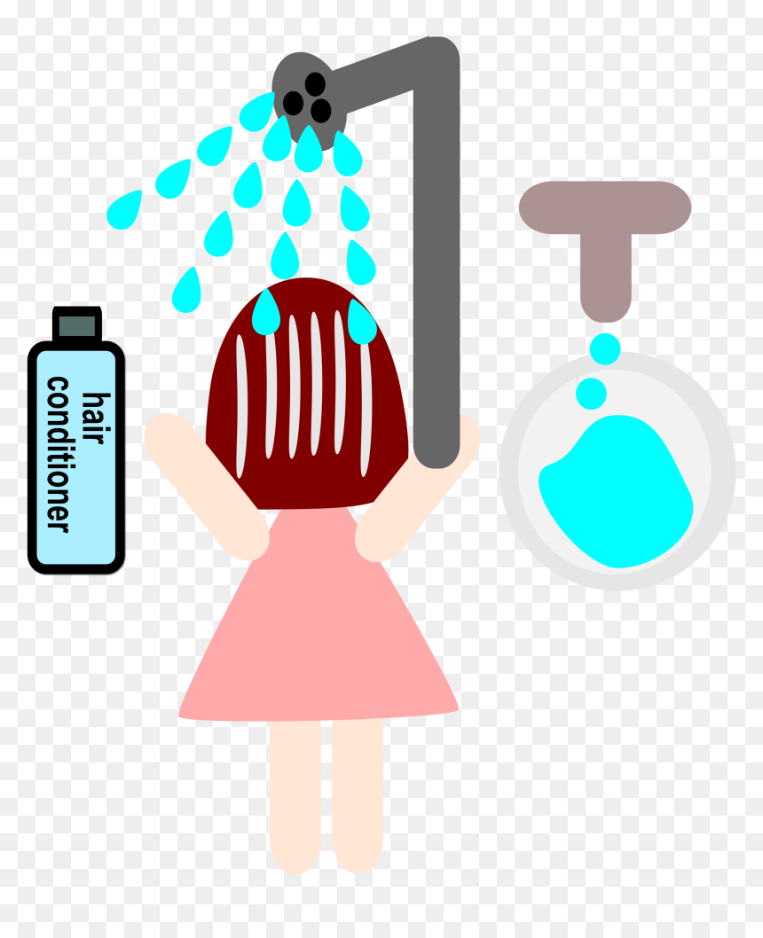 A Girl Use A Hair Conditioner Clip Arts - Higiene Personal A Lápices, HD Png Download - air conditioner icon png