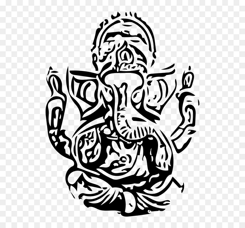Ganesha Vector, HD Png Download - indian god png