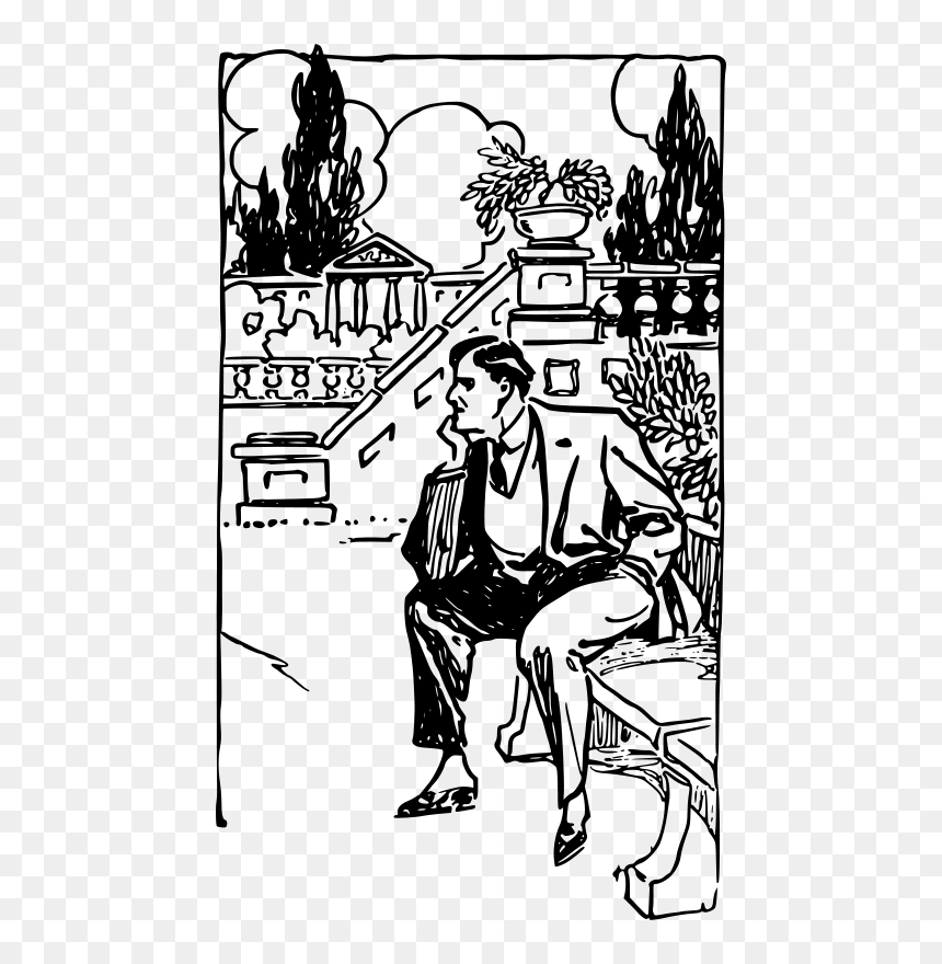 Thinking Man - Clip Art, HD Png Download - man thinking clipart png