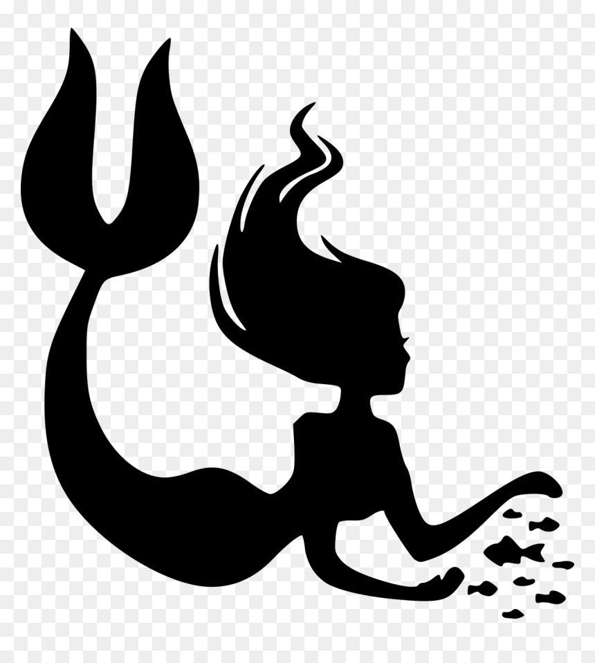 Mermaid Vector Graphics Decal Canvas Stock Photography - Mermaid Silhouette Cute, HD Png Download - mermaid png tumblr