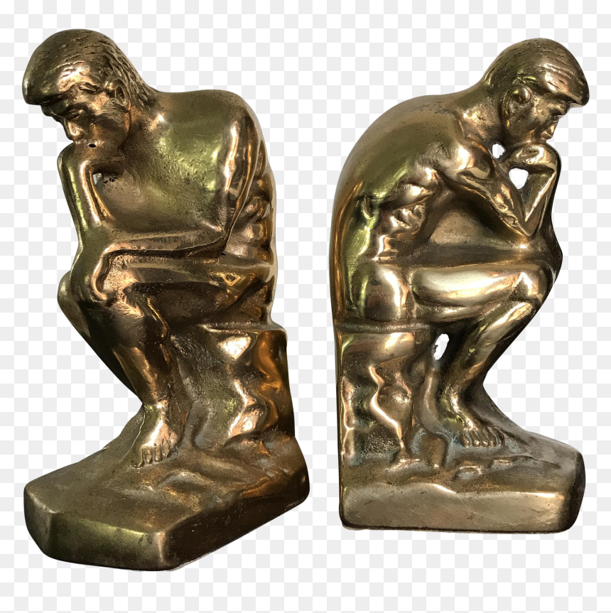 Sculpture Clipart Thinking Man - Bronze Sculpture, HD Png Download - man thinking clipart png