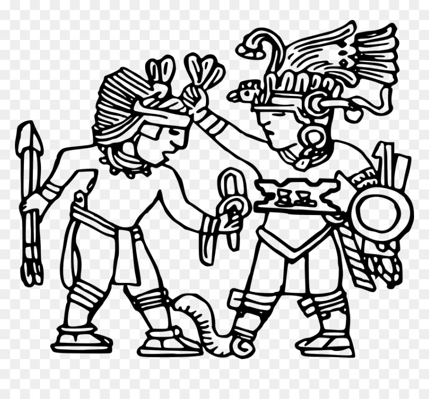 Aztec People Clipart Black And White, HD Png Download - human figures png