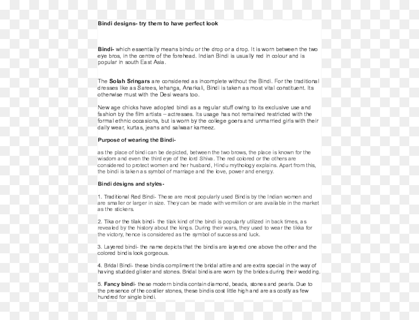 Document, HD Png Download - bindi designs png