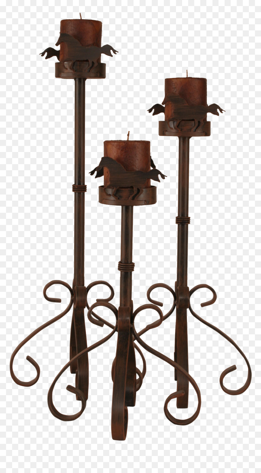 Rust Streak Iron S Leg Candle Set W/ Horse Accent - Sconce, HD Png Download - leg piece png