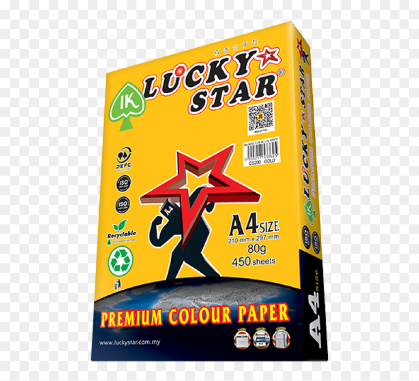 Colour Paper Png , Png Download - Lucky Star A4 Paper 80gsm, Transparent Png - colour paper png