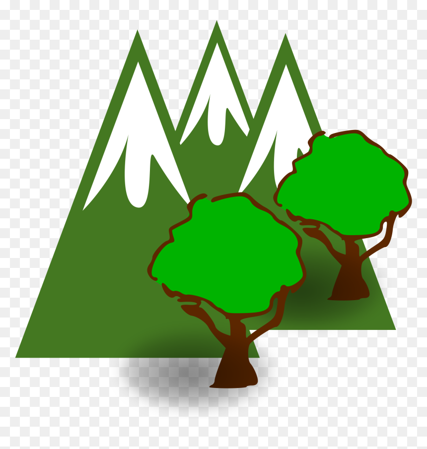 Forested Mountains Clip Arts - Tree And Mountain Clip Art, HD Png Download - green mountains png