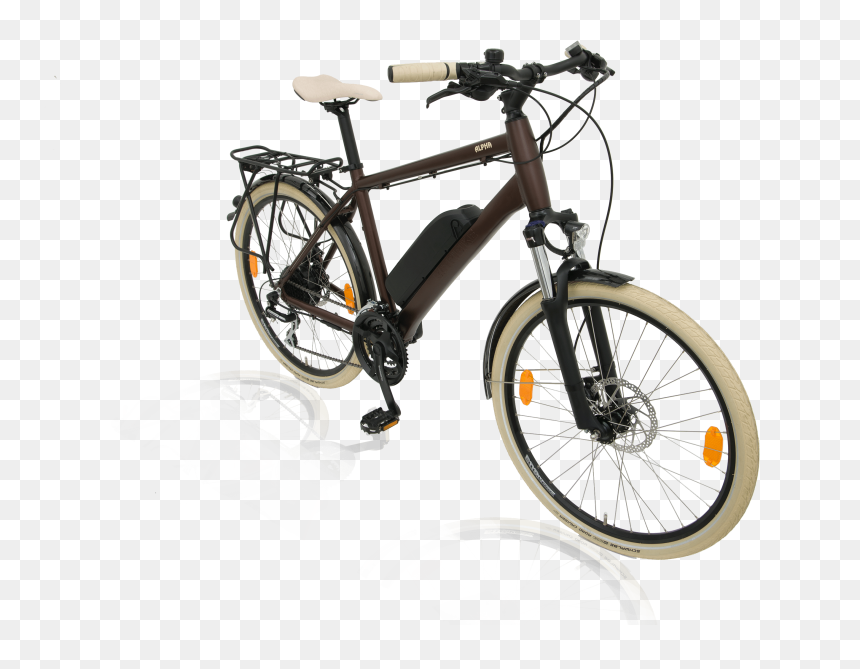 Batribike Alpha E Bike Hybrid Brown Shadow Front Qtr - Bicycle, HD Png Download - bike front png