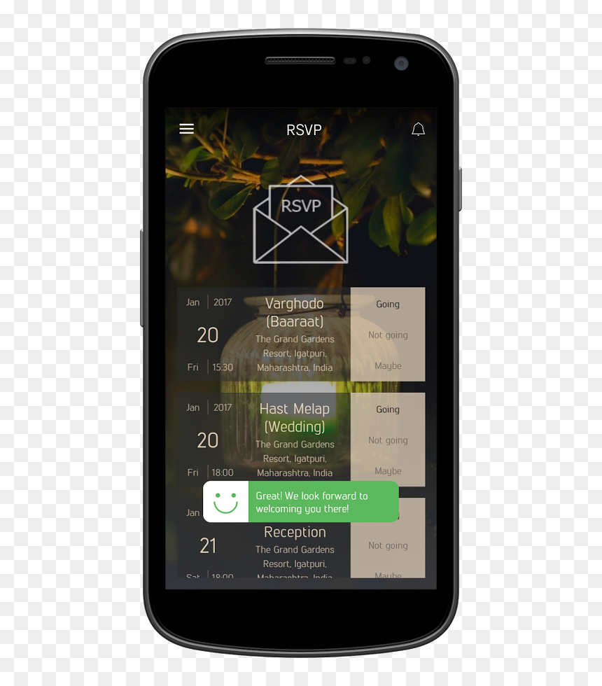 Personal Wedding Invitation For Android - Smartphone, HD Png Download - hast melap png
