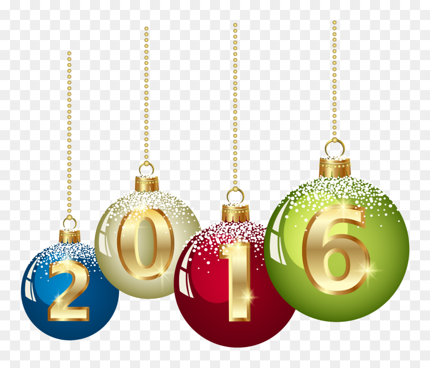 Christmas 2016 Clipart, HD Png Download - gold christmas balls png