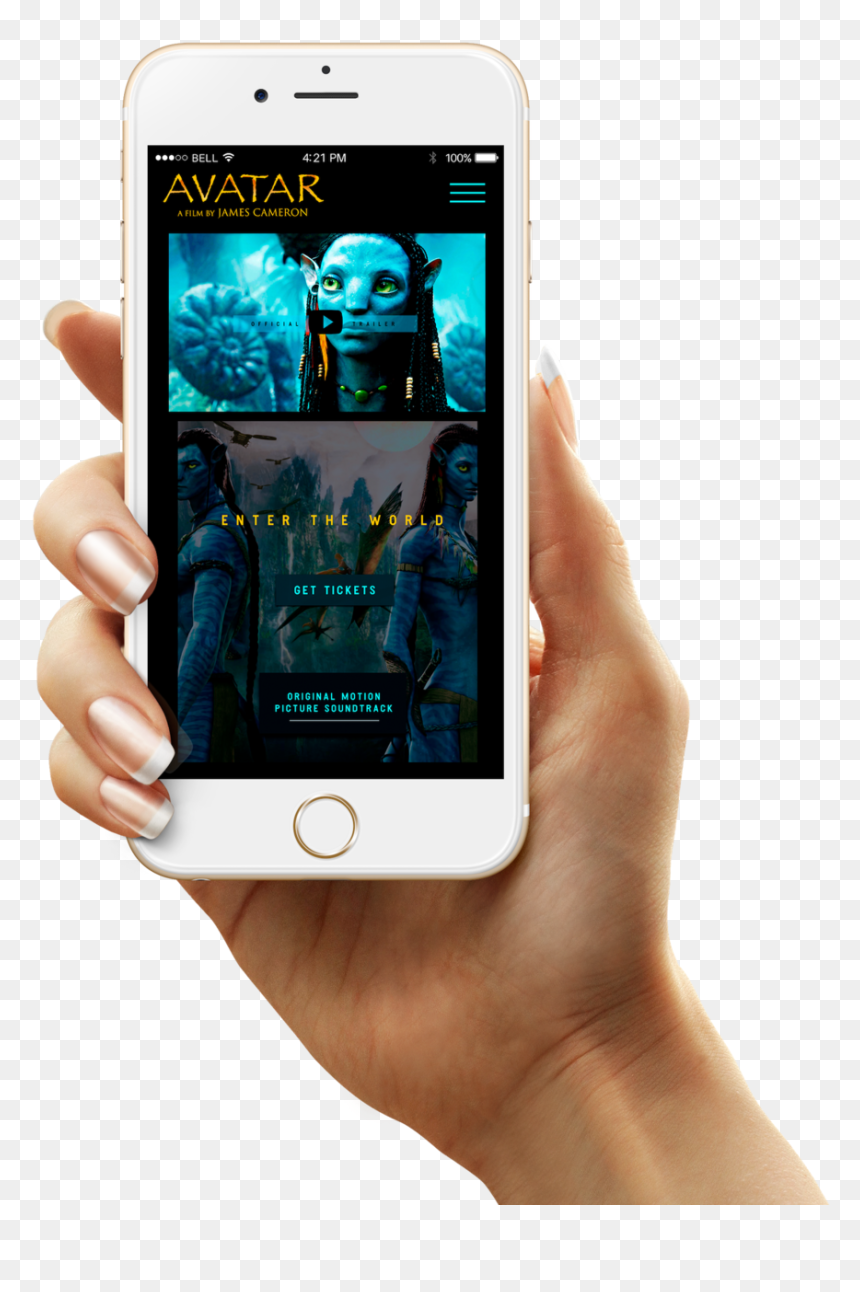 Iphone-hand - Living Lens, HD Png Download - mobile on hand png
