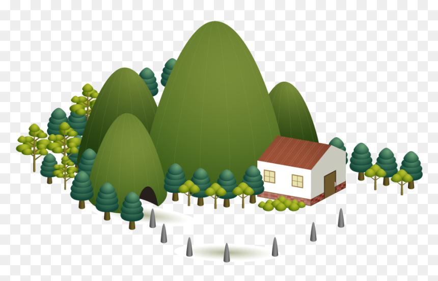 Tree Mountain Green - Clip Art, HD Png Download - green mountains png