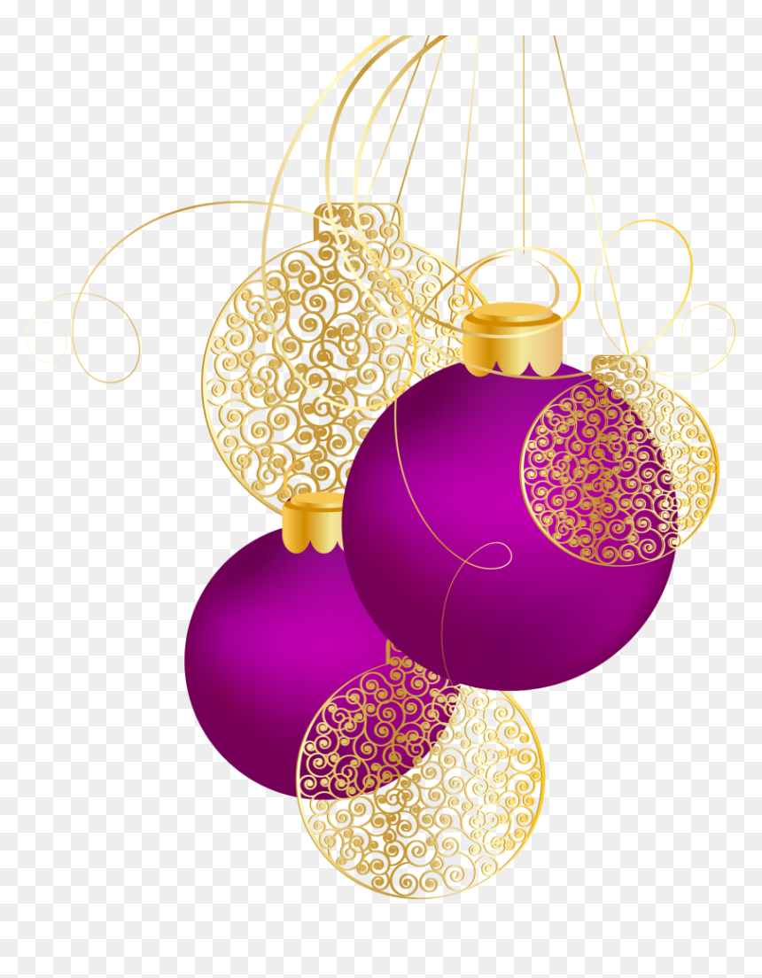 Transparent Background Transparent Purple Christmas, HD Png Download - gold christmas balls png