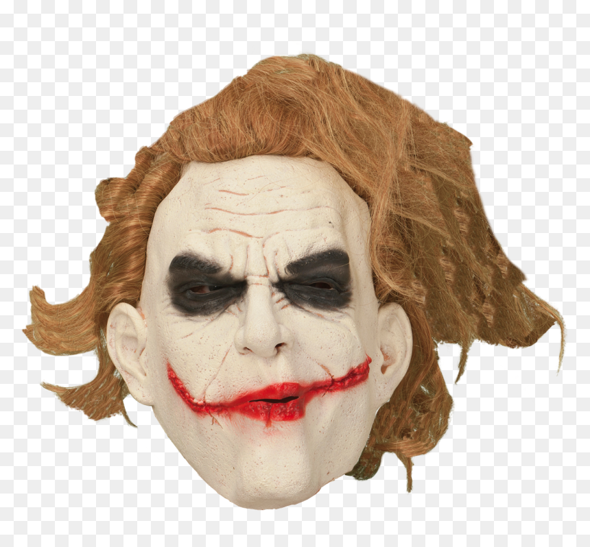 Maskeradmask Joker Med Hår - Mask, HD Png Download - joker mask png