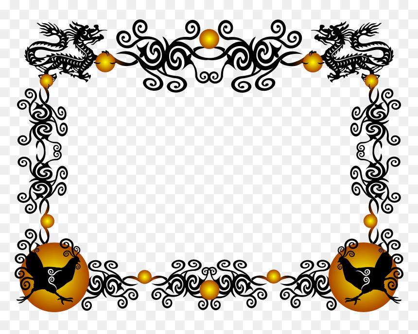 Chinese New Year Clipart Borders - Chinese Dragon Border Png, Transparent Png - new year 2018 images png