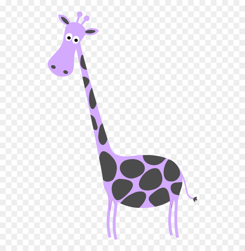 Giraffe Sympa In Lavender & Gray - Transparent Background Giraffe Clipart, HD Png Download - smile quotes png