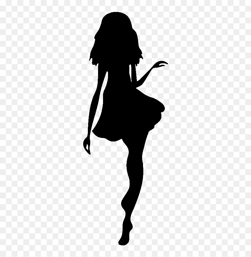 Silhouette Fashion Woman Sticker Drawing - Transparent Fashion Model Silhouette, HD Png Download - fashion girl clipart png