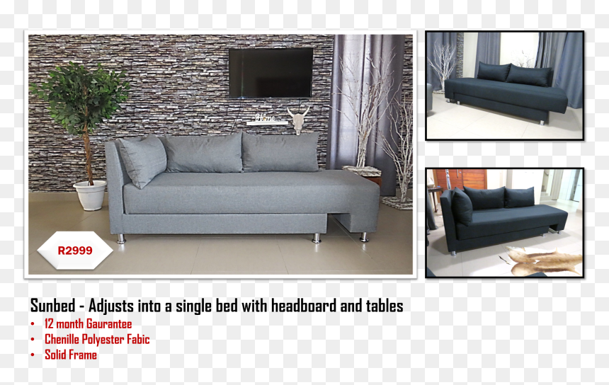 Single Sofa Bed - Sofa Bed, HD Png Download - single sofa png