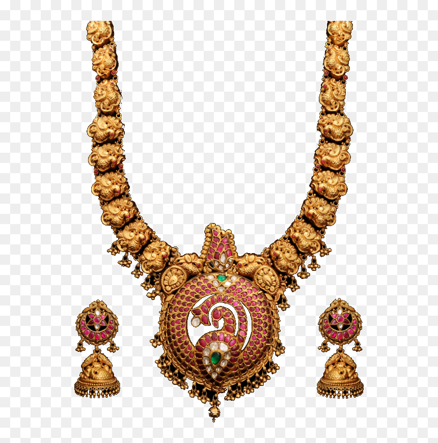 The 22 Karat Gold Ornaments Depict A Celebration Of - Necklace, HD Png Download - gold ornaments images png