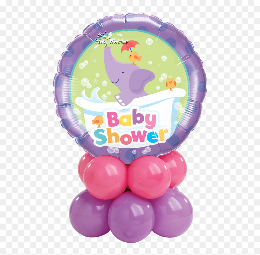 Baby Shower Elephant Mini - Qualatex Baby Shower Balloons, HD Png Download - birthday balloons images png