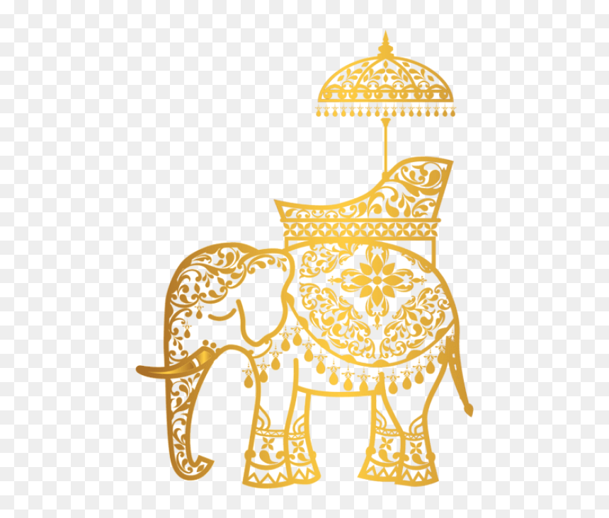 Free Png Download Gold Indian Elephant Clipart Png - Wedding Indian Elephant Clipart, Transparent Png - wedding clipart png free download