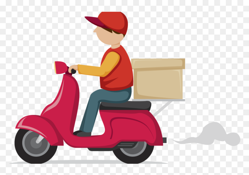 Scooter Clipart Delivery Scooter, HD Png Download - scooter clipart png