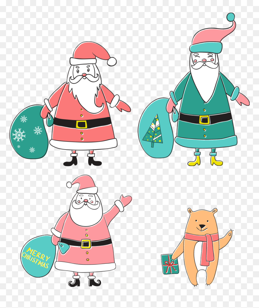 Santa Claus Vector - Cartoon, HD Png Download - santa claus png image