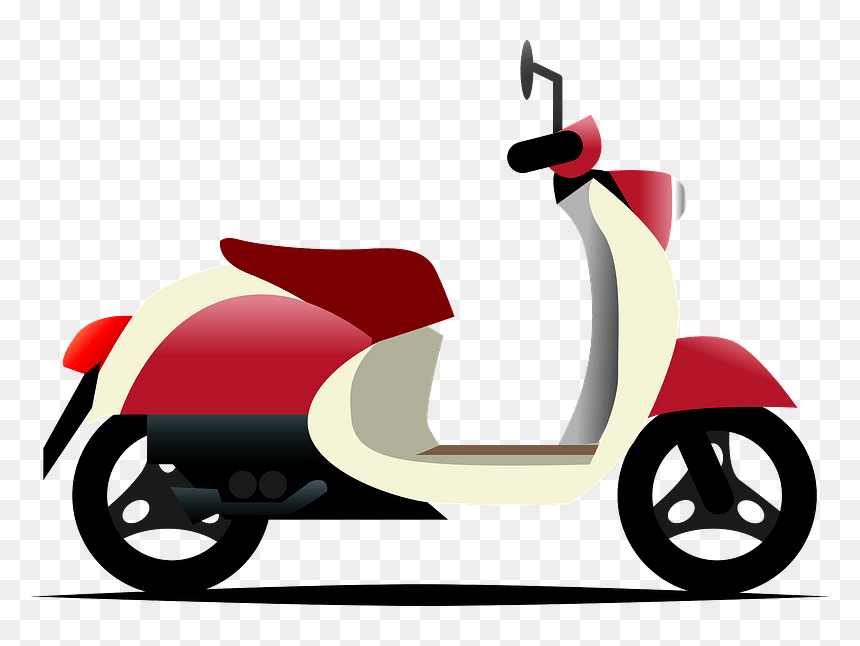Motor Scooter Clipart - Motorcycle, HD Png Download - scooter clipart png