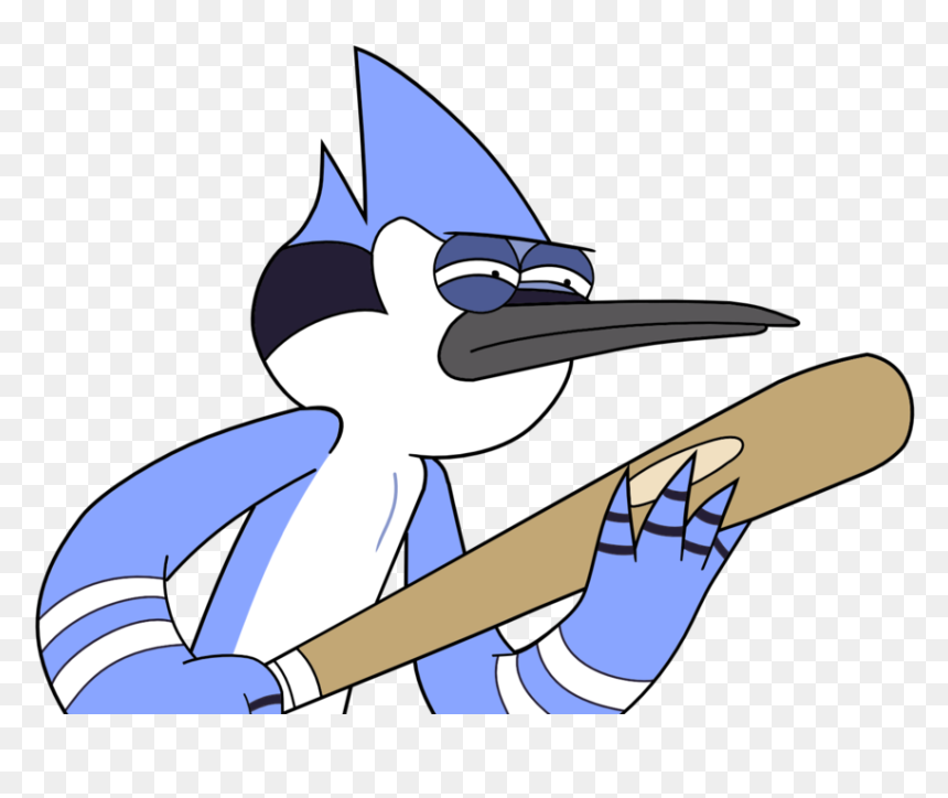 Mordecai With A Bat, HD Png Download - cartoon.png
