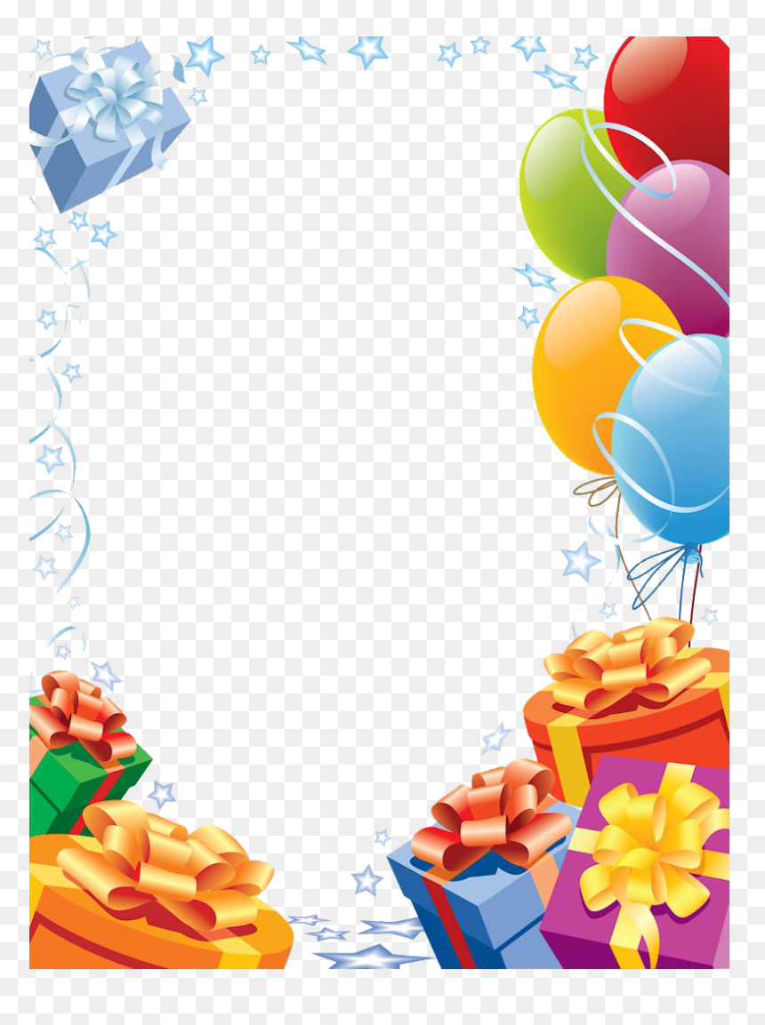 Balloons Birthday Frame Png Pic - Birthday Frame Transparent Background, Png Download - balloons hd png