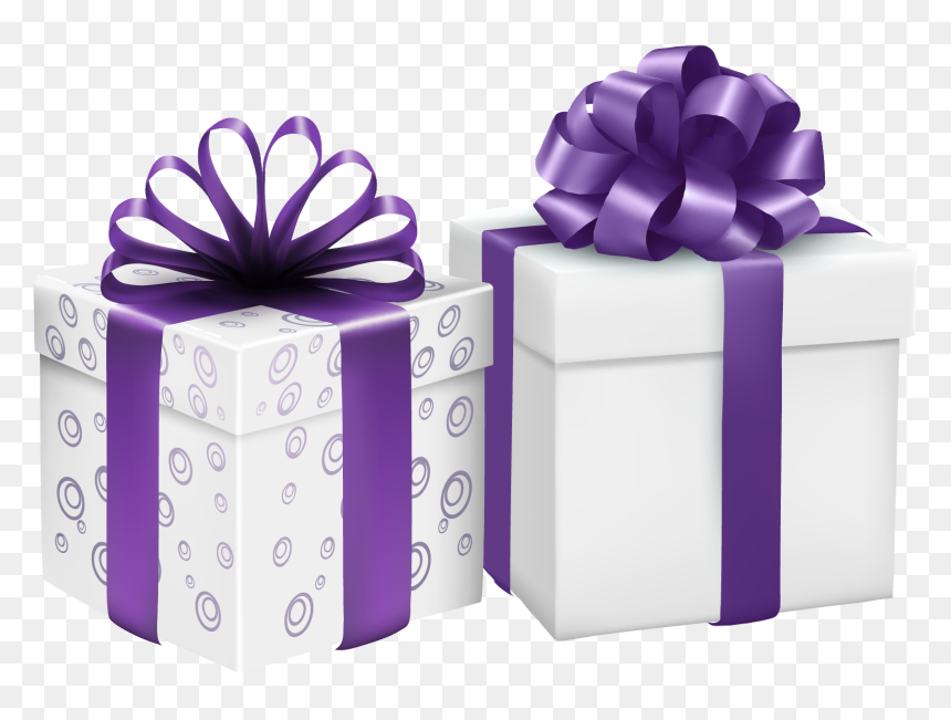 Purple Gift Box Png, Transparent Png - gifts clipart png