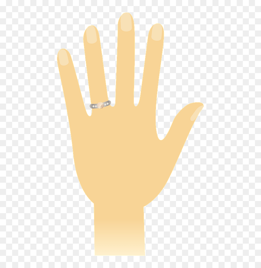 Hand Wedding Ring Clipart - Sign, HD Png Download - wedding hand png