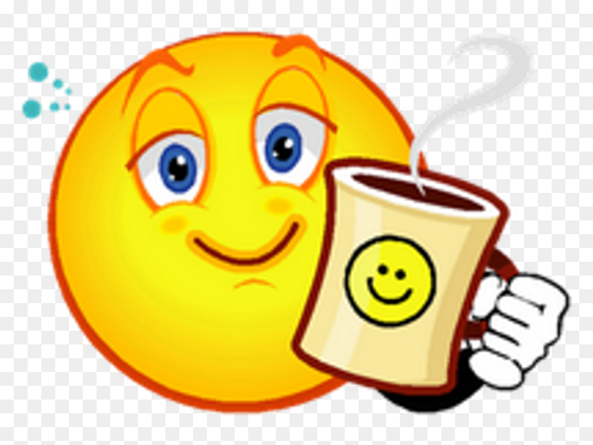 Good Morning Clipart Emoji - Smiley With Coffee, HD Png Download - good morning png images