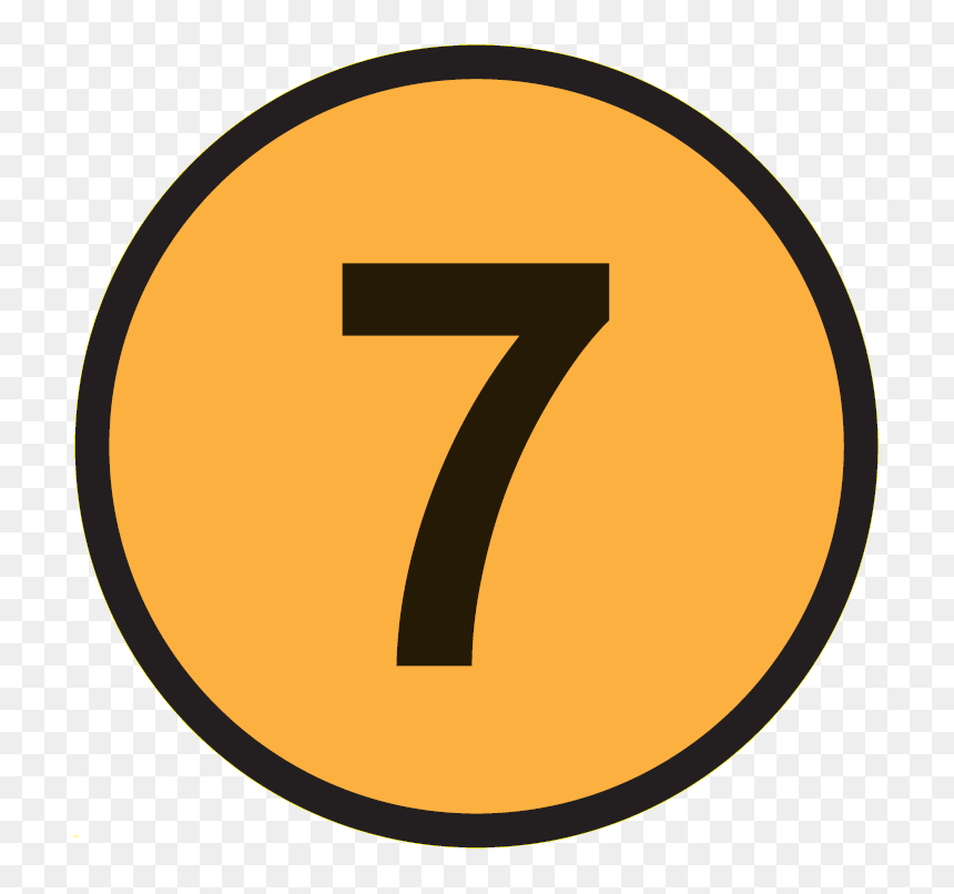 Vet 7 - Number 7 In Circle, HD Png Download - orange png images