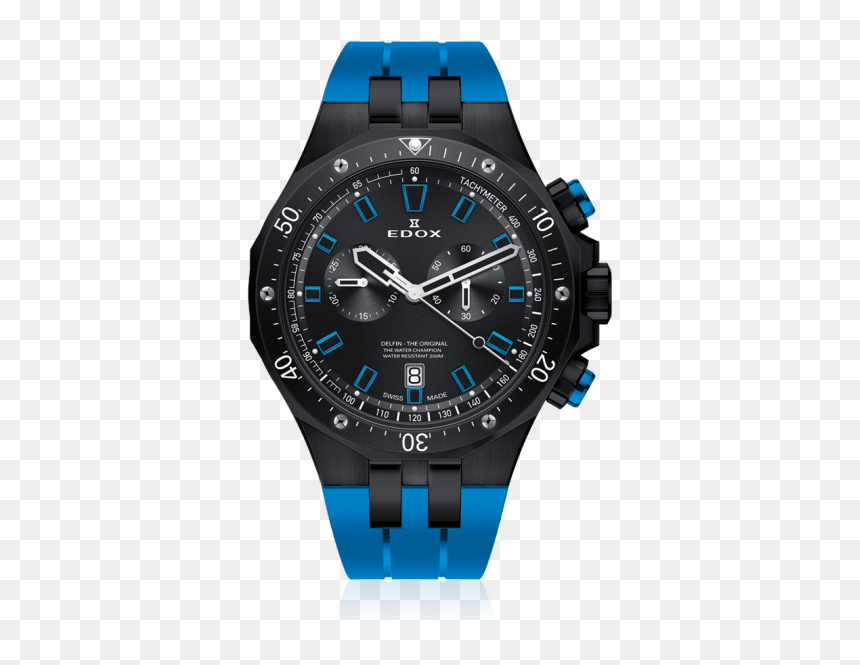 Edox Delfin Chronograph Black, HD Png Download - nimbu mirchi png