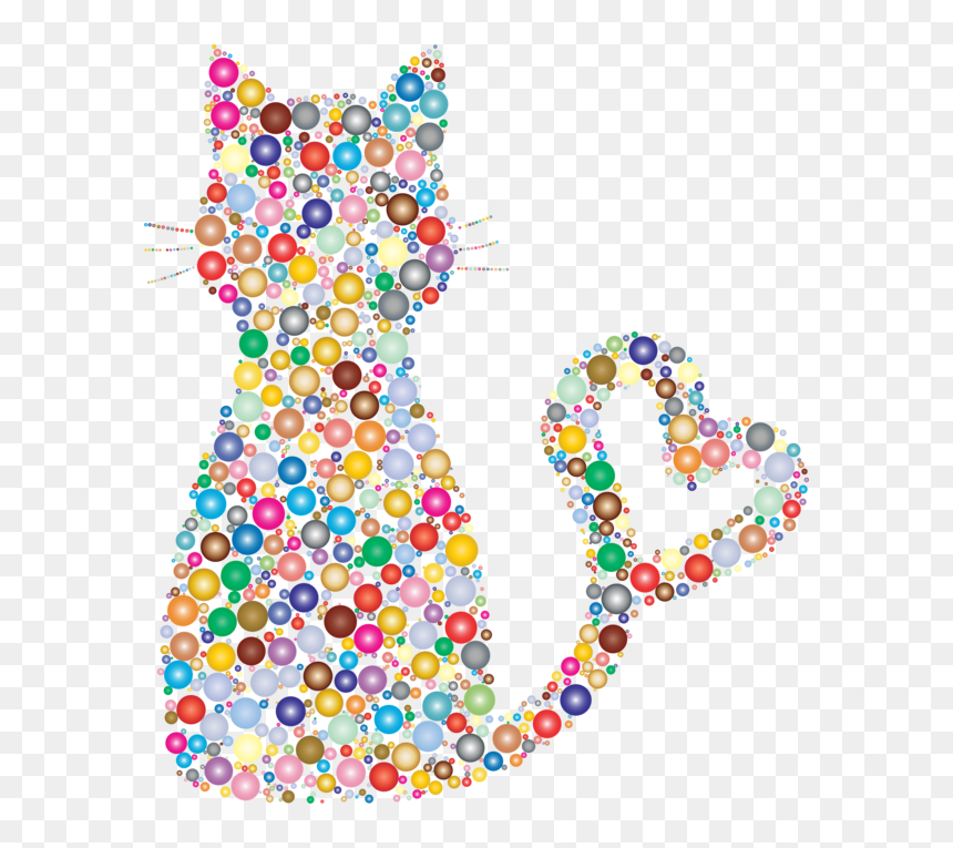 Transparent Cat Body Jewelry Clipart For Animals - Dot Painting, HD Png Download - jewellery clipart png