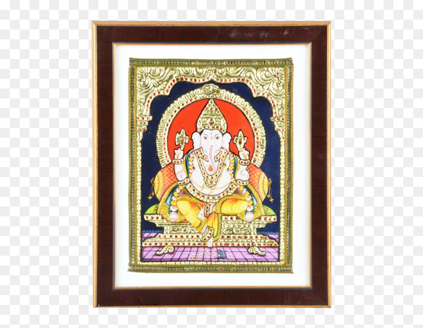 Mangala Arts Ganesha Acrylic Base Tanjore Painting"

 - Picture Frame, HD Png Download - pillayar png