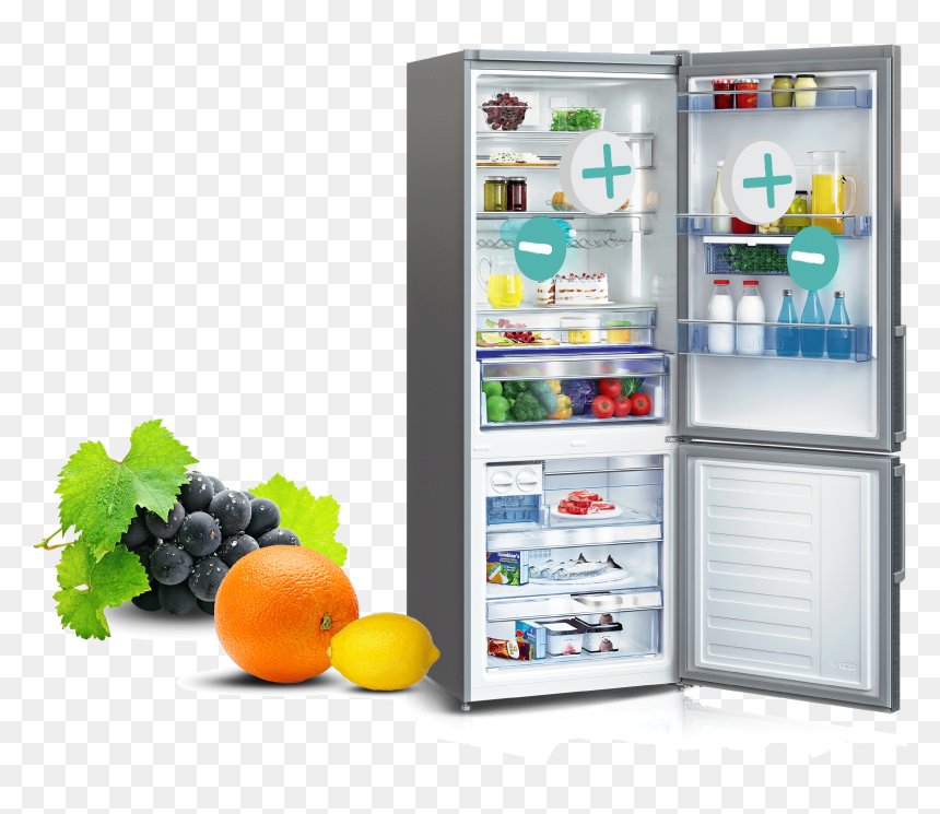 Beko Rdnt440e50vzwb, HD Png Download - fridge top view png