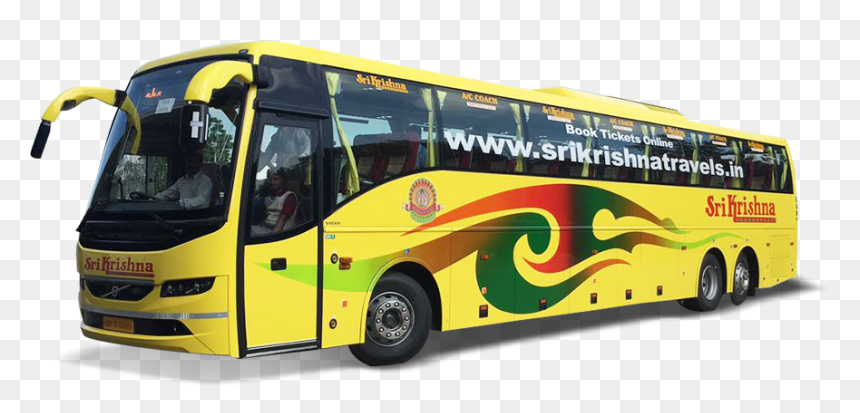 Online Bus Ticket Booking Shri Krishna Travels - Sri Krishna Travels, HD Png Download - travels bus png