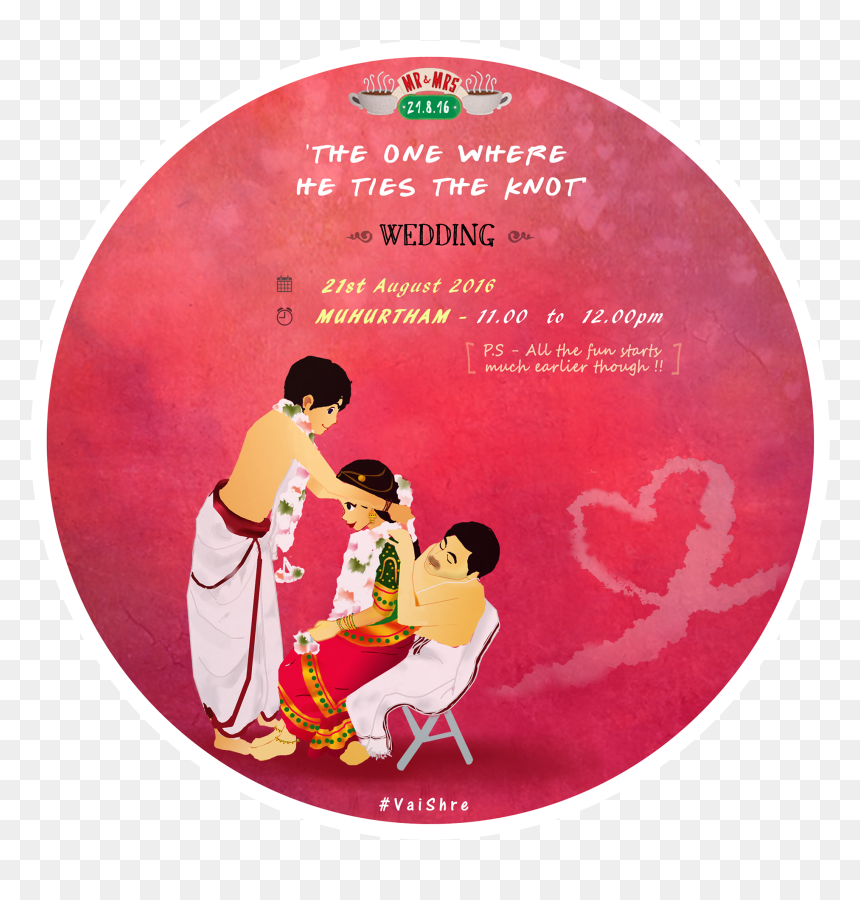 Frined Theme Wedding Invite, HD Png Download - indian wedding card png
