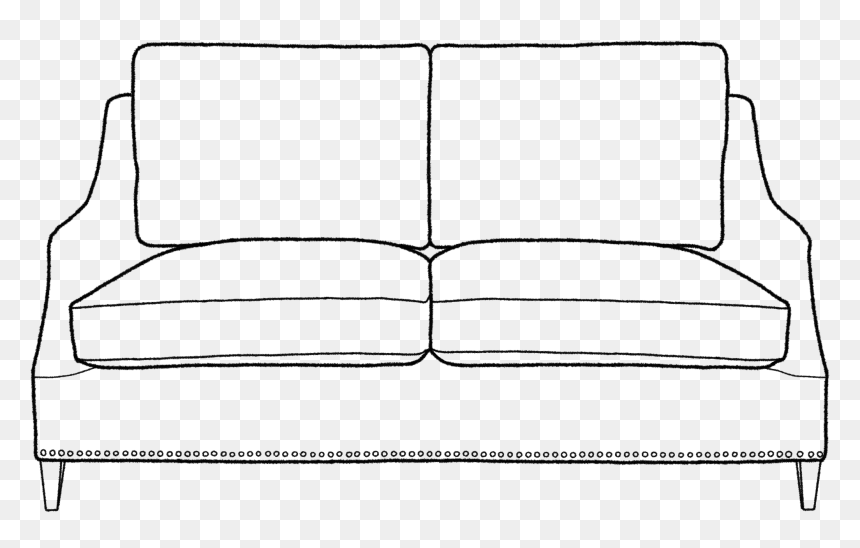 Eva Sofa, Medium - Sofa Drawing Png, Transparent Png - white sofa png