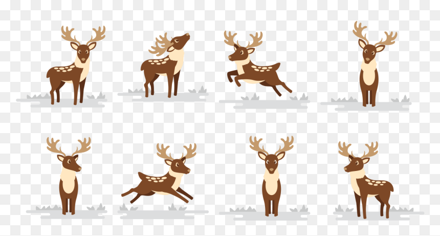 Deer Caribou Cartoon Vector, HD Png Download - caribou png
