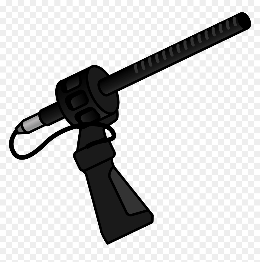 Shotgun Microphone Icon Png, Transparent Png - shotgun silhouette png