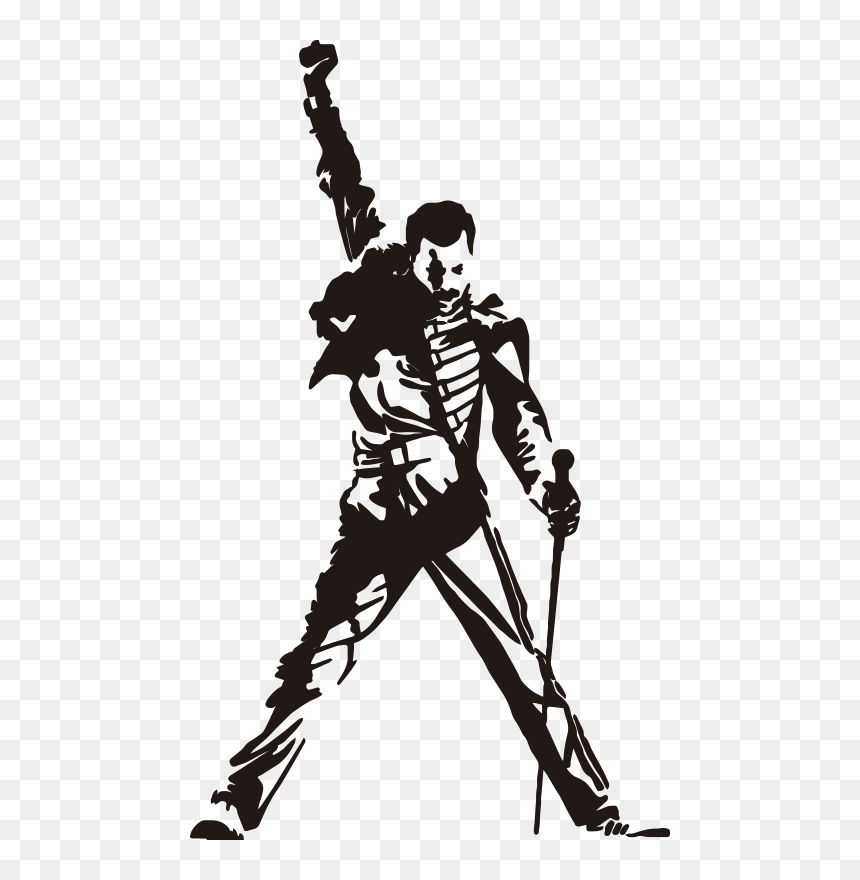 Freddie Mercurie Silhouette Character Wall Sticker - Freddie Mercury Silhouette, HD Png Download - shotgun silhouette png