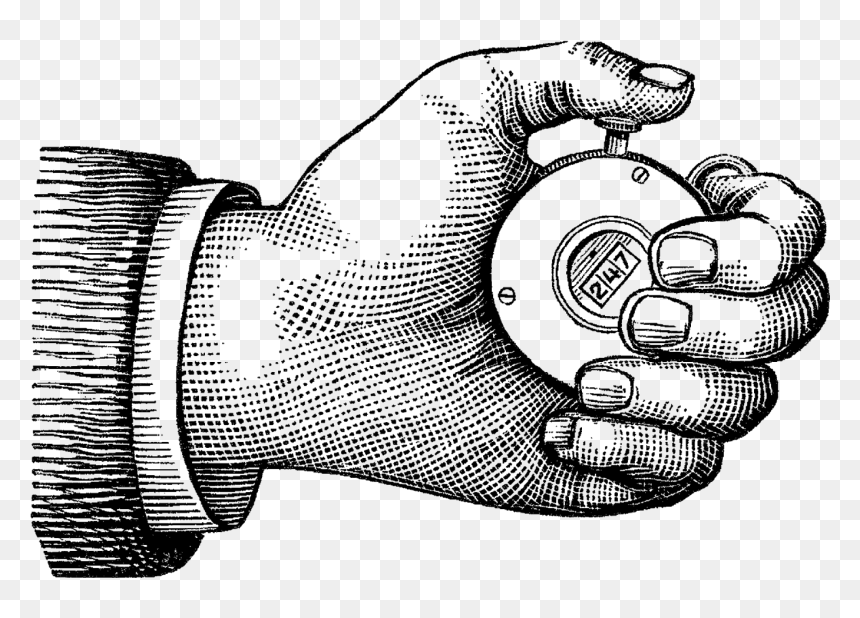 Hand Register Image - Vintage Hand Illustration Png, Transparent Png - vintage pointing hand png
