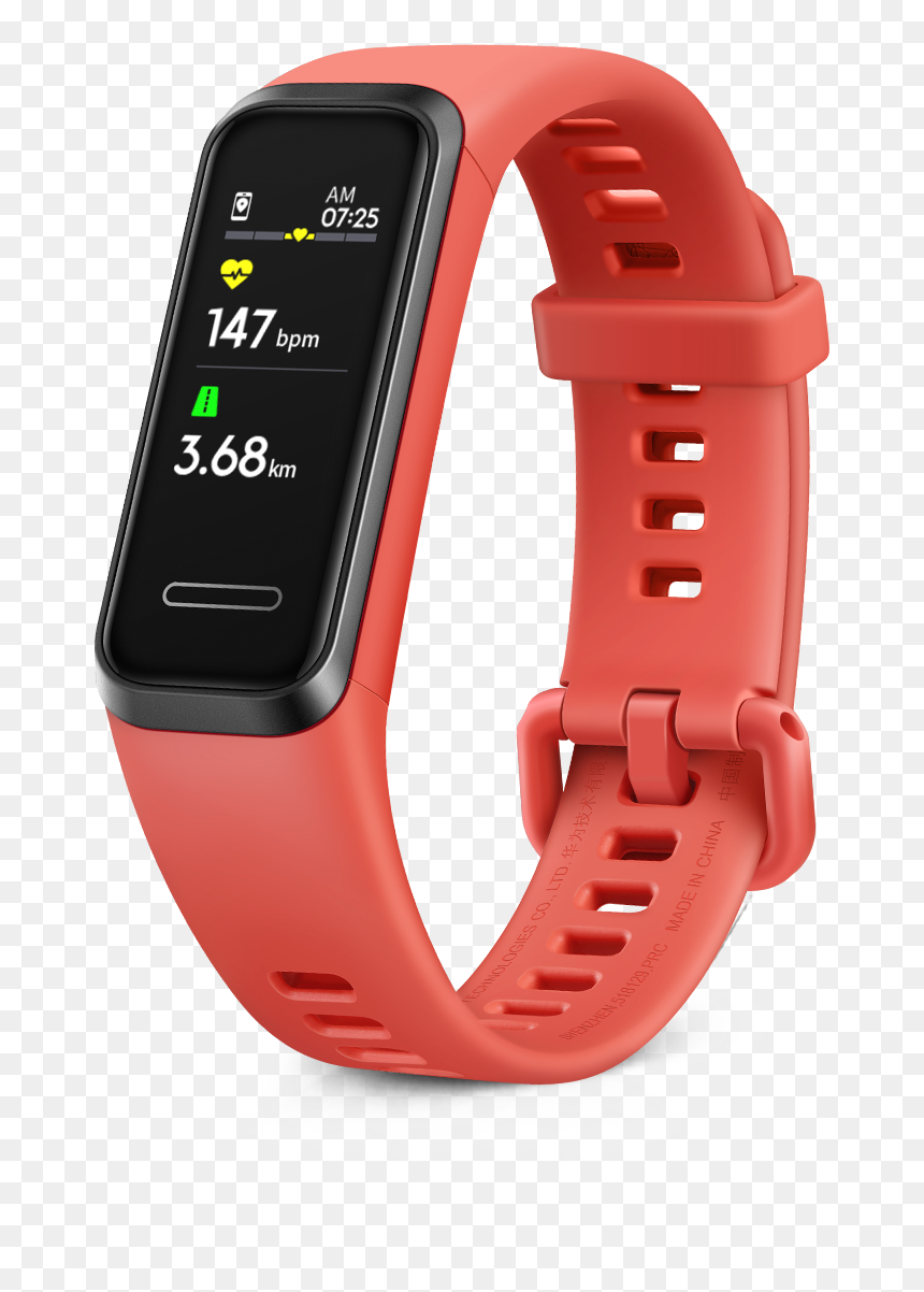 Huawei Band 4 Design - Huawei Band 4 Red, HD Png Download - person walking side view png